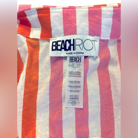 Super Cute Striped Pink and Orange Button-Up Shirt - Picture 2 of 7